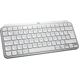 Logitech MX Keys Mini Minimalistische kabellose beleuchtete Tastatur, Bluetooth, Hintergrundbeleuchtung, USB-C, kompatibel mit Apple macOS, iOS, Windows, Linux, Android, UK Englisch QWERTY, Hellgrau