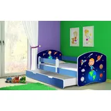 luxusbetten24 Kinderbett Dream, mit verschiedenen Motiven blau 80 cm x 160 cm