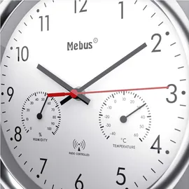 MEBUS 19454 Funk-Wanduhr mit Thermo-/Hygrome
