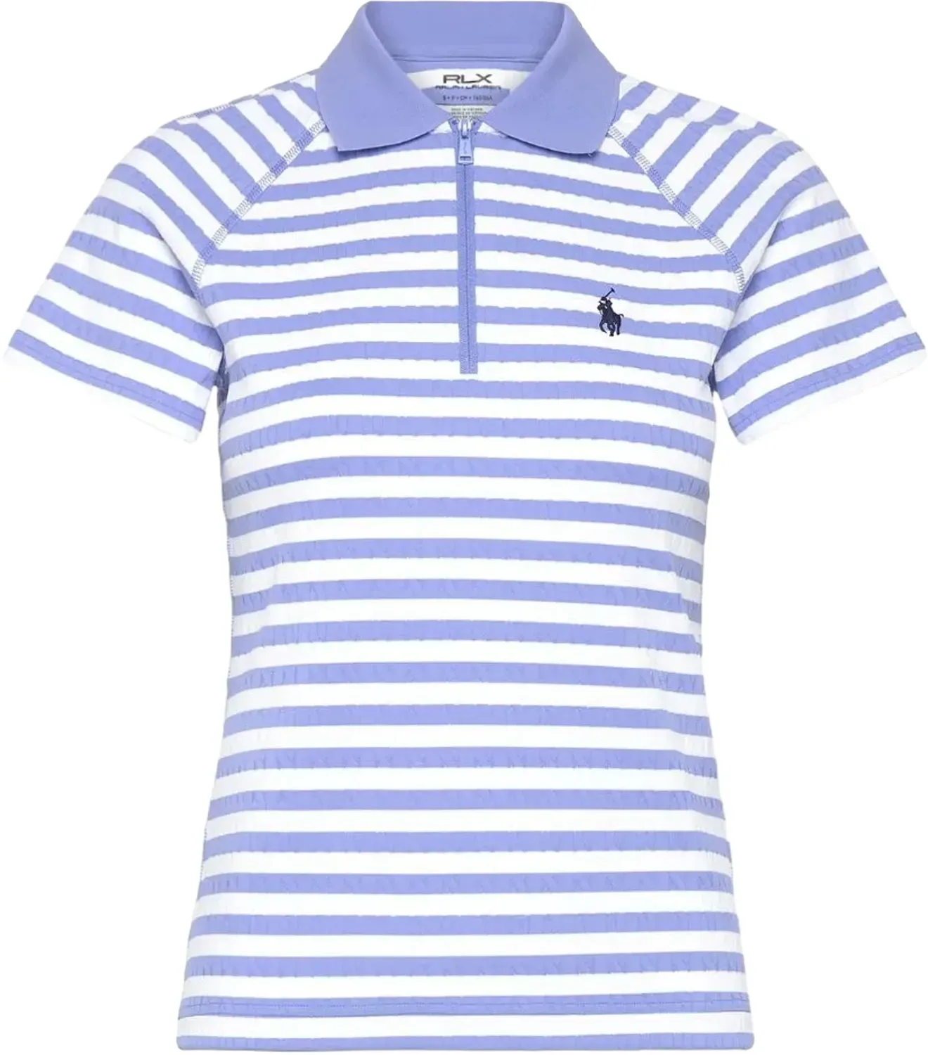 RALPH LAUREN Polo Knit 1/2 Zip, hellblau/weiß