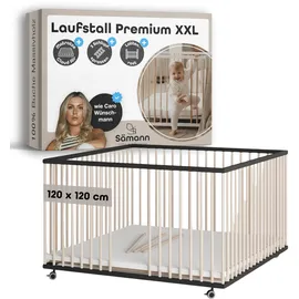 Sämann Laufgitter Matratze, Cloud Air Sprossen Lattenrost schwarz/natur Premium | Gr.: 120x120 cm