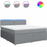 vidaXL Boxspringbett 180 x 200 cm Hellgrau