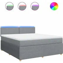 vidaXL Boxspringbett 180 x 200 cm Hellgrau