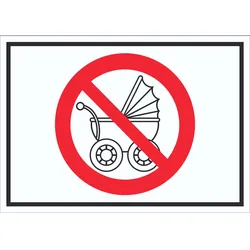 Schild Kinderwagen abstellen verboten Symbol A2 (420x594mm)