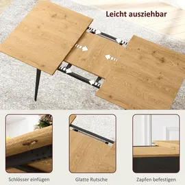 Homcom Esstisch ausziehbar 120/160 x 75 cm natur