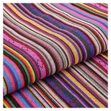 BrightGlow Baumwolle Stoff zum Nähen Ethnisches Muster Baumwollstoff Boho-Stoff Meterware Exotische Blumen Stoff Baumwoll-Leinenstoff Bunter Retro-Dekostoff Zum Nähen Kostümstoff 5# 200 X 150CM