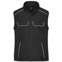 Workwear Softshell Vest - SOLID - Professionelle Softshellweste im cleanen Look mit hochwertigen Details schwarz, Gr. XL