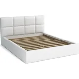 birdmeble Gepolstertes Bett Alaska 180x200 Weiß| CAYENNE - Weiß