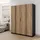 masseno Drehtürenschrank CAGLIARI 200 x 239 x 61,9 cm Schwarz