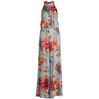 Vera Mont Damen Jumpsuit mit Blumenprint 40, Blue/Rosé - 40W