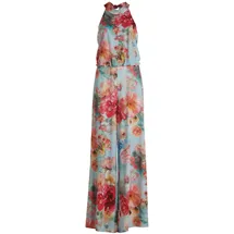 Vera Mont Damen Jumpsuit mit Blumenprint 40, Blue/Rosé - 40W