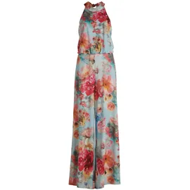 Vera Mont Damen Jumpsuit mit Blumenprint 40, Blue/Rosé - 40W