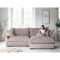 Home Affaire Ecksofa Finca XL L-Form 4 Zierkissen Braun