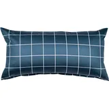 JANINE Kissenbezug JANINE "modernclassic 39025, Mako-Satin aus 100% Baumwolle", blau (atlantik), B:40cm L:80cm, Mako-Satin, Obermaterial: 100% Baumwolle, Kissenbezüge, Kissenbezug, mit Reißverschluss, in Gr. 40x80 oder 80x80 cm, mit Karos und Streifen