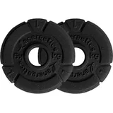 ENERGETICS Hantelscheiben 0,5kg - 5kg, Größe 2X1,25 in Schwarz Schwarz