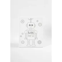Creativ Company Mal-Leinwand mit Aufdruck, Roboter, T 1,6 cm, Größe 24x30 cm, 360 g, 1 Stk