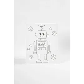 Creativ Company Mal-Leinwand mit Aufdruck, Roboter, T 1,6 cm, Größe 24x30 cm, 360 g, 1 Stk