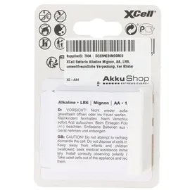XCell 4er Folie AA LR6 Mignon Super Alkaline Batterie