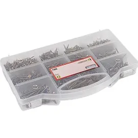 Connex Mehrzweckschrauben-Sortiment Senkkopf TX, verzinkt 900 Stück grau