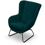 Fun Möbel Sessel, Smaragdgrün, Textil, 80x105x100 cm, Wohnzimmer, Sessel, Polstersessel