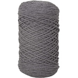 Rayher Braidy Recycling Garn, geflochten, 2 mm ø, steingrau, Knäuel ca. 250 m (250 g), Knüpfgarn, Macrameegarn, 42009558