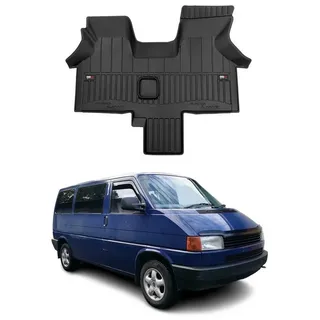 Omac Gummi Fußmatten kompatibel mit VW Transporter T4 1990-2003 Premium Gummi Schwarz 1tlg