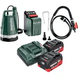 Metabo Metabo, TPF 18 LTX 2200 Akku Tauch- und Regenfasspumpe 18 V 2200 l/h + 2x LiHD Akku 8,0 Ah + Ladegerät