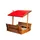 QLS Sandkasten aus Holz mit Sitzbank und Dach rot