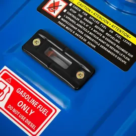 Eberth 2200 Watt Notstromaggregat Stromerzeuger Stromaggregat mit Fahrwerk, 5,5 PS Benzinmotor, 4-Takt, 1-Phase, 2x 230V, 1x 12V, automatischer Voltregler AVR, Ölmangelsicherung, Tankanzeige