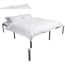 CLP Metallbett Hamlin mit Lattenrost I Stabiles Bettgestell mit Stauraum I Modernes Bett mit belastbarem schwarzem Rahmen