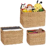 Relaxdays Aufbewahrungskorb 3tlg. Aufbewahrungskorb-Set (1 x)