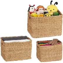 Relaxdays Aufbewahrungskorb 3tlg. Aufbewahrungskorb-Set (1 x)