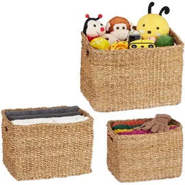Relaxdays Aufbewahrungskorb 3tlg. Aufbewahrungskorb-Set (1 x)