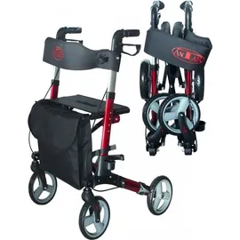 Antar Leichtgewicht Aluminium Rollator rot mit Transporttasche