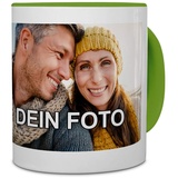 PhotoFancy® - Tasse mit Foto Bedrucken Lassen - Fototasse Personalisieren – Kaffeebecher zum selbst gestalten (Grün)