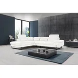 Egoitaliano "Queenie, extravagantes Sofa mit erstklassigem Sitzkomfort, L-Form", mit verstellbarer Armlehne und Kopfteilen für Wohlfühlkomfort weiß,