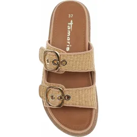 TAMARIS Pantolette Damen Vegan Flach braun,EU 40