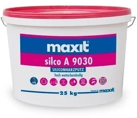 Siliconharz-Scheibenputz - maxit silco A 9030 K, weiß - 25kg, 3,0mm
