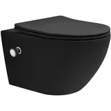 luxebath Wand-WC mit WC-Sitz Schwarz matt