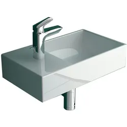 Alpenberger Waschbecken | Kleines Hängewaschbecken Gäste-WC | Waschplatz Lösung Keramik Eckig | Mini Handwaschbecken für Badezimmer Modernes Design