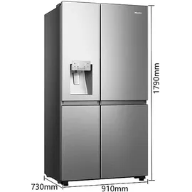 Hisense RS818N4TIE1 Side-by-Side (632 l, 1790 mm hoch, Edelstahl)