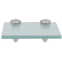 Glasregal Wandregal 20 x 10 x 0,8 cm, Milchglas Glasboden mit Halterungen, Badregal Ablage Hängeregal für Bad, Küche & Wohnzimmer