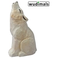 Corvus Wudimals A040480 - Polarwolf, Arctic Wolf, handgeschnitzt aus Holz