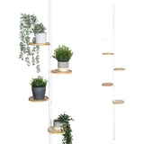bremermann Teleskop-Blumenregal mit 4 Ablagen 140 bis 290 cm Weiß