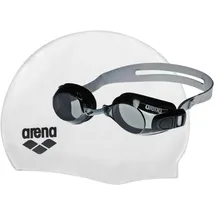 Arena Schwimmbrille und Badekappe grau Einheitsgröße