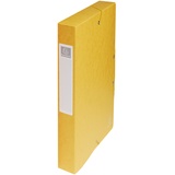 Exacompta 50409E 8er Pack Premium Sammelboxen Aufgebaut mit Gummizug 40 mm breit aus Colorspan-Karton mit Rückenschild für DIN A4 Archivbox Heftbox Dokumentenbox Sammelmappe gelb