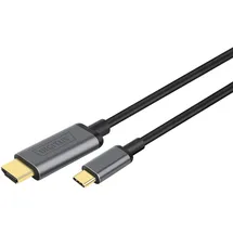 Digitus USB-C zu HDMI 1.4b Kabel 1,8 m Schwarz/Grau