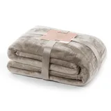 DecoKing Kuscheldecke 160x210 cm Cappuccino Decke Microfaser Tagesdecke Fleece weich sanft kuschelig beige Mic