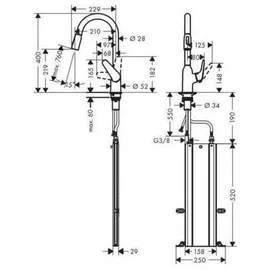 Hansgrohe Focus M42 220 2jet sBox chrom 71820000