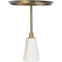 Kayoom Beistelltisch "Grant 125, aus Handmanufaktur", gold (weiß, gold, weiß, gold), B:38cm H:51cm T:38cm, 95% Eisen, 5% Aluminium / Sockel: Marmor, Tische, Beistelltisch, Runder Tisch, Ablagefläche aus Metall, Sockel aus Marmor